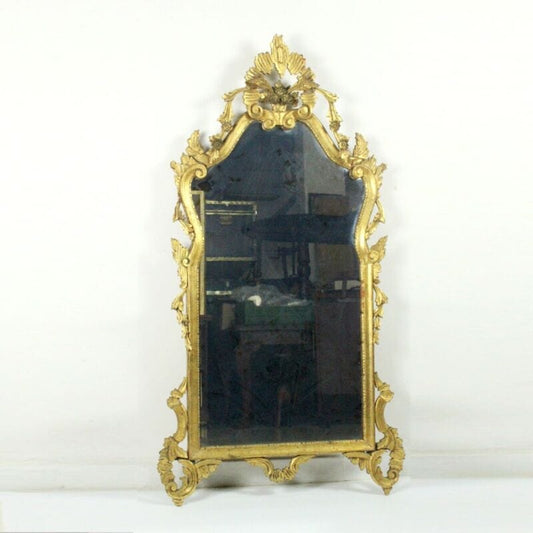 Antico specchio con cornice in legno stile Luigi XVI oro specchiera rettangolare Complementi d'arredo