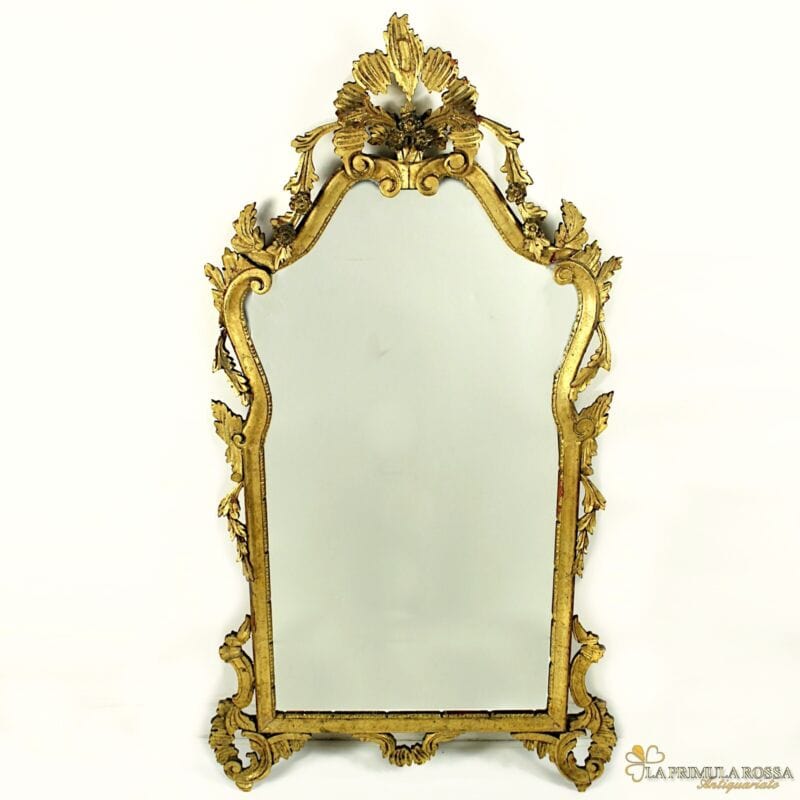 Antico specchio con cornice in legno stile Luigi XVI oro specchiera rettangolare Complementi d'arredo
