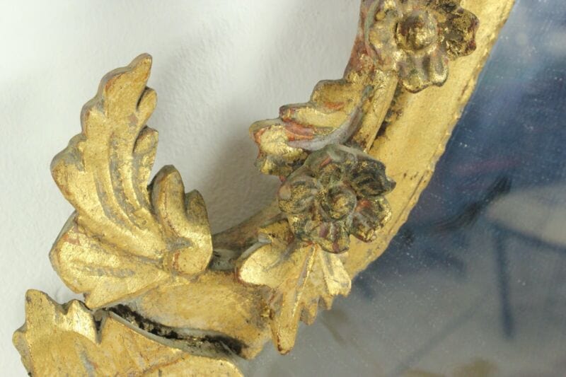 Antico specchio con cornice in legno stile Luigi XVI oro specchiera rettangolare Complementi d'arredo