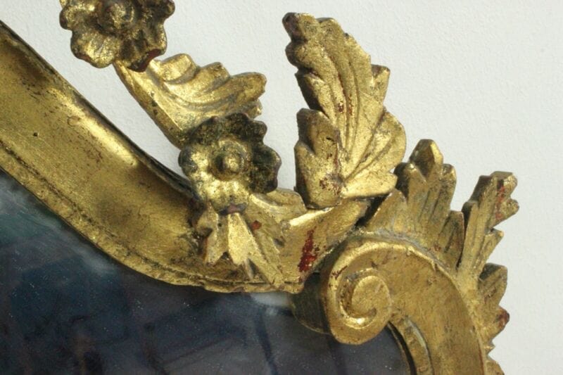 Antico specchio con cornice in legno stile Luigi XVI oro specchiera rettangolare Complementi d'arredo
