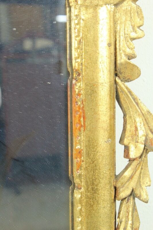 Antico specchio con cornice in legno stile Luigi XVI oro specchiera rettangolare Complementi d'arredo