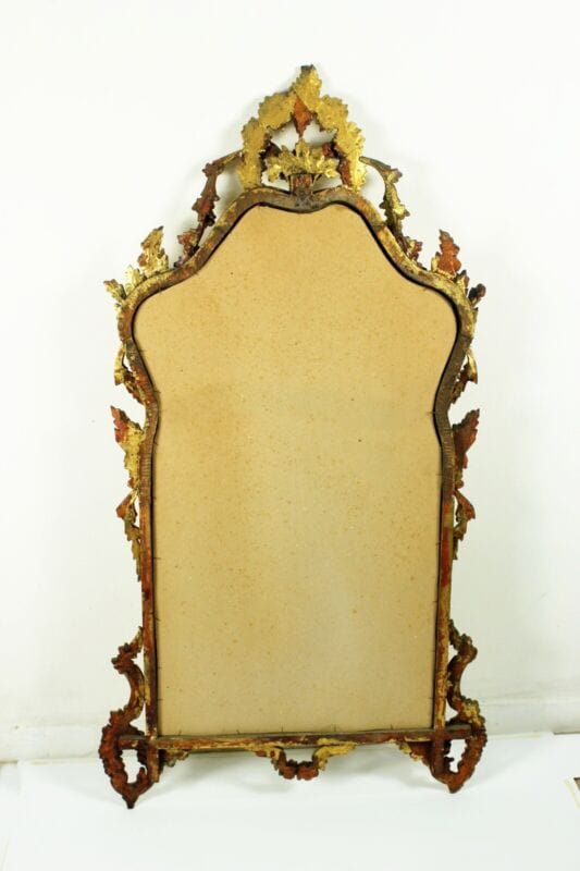 Antico specchio con cornice in legno stile Luigi XVI oro specchiera rettangolare Complementi d'arredo