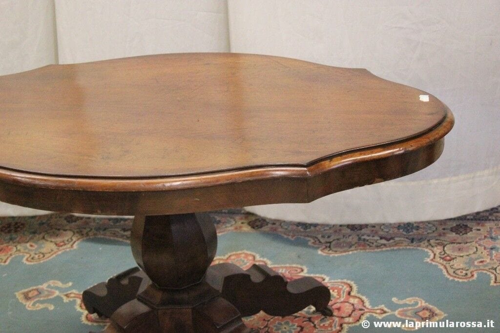 ANTICO TAVOLO OVALE IN LEGNO - TAVOLINO D'EPOCA A BISCOTTO L. cm 130 - CONSOLLE Arredamento