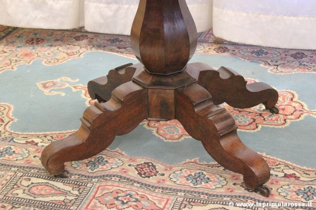 ANTICO TAVOLO OVALE IN LEGNO - TAVOLINO D'EPOCA A BISCOTTO L. cm 130 - CONSOLLE Arredamento