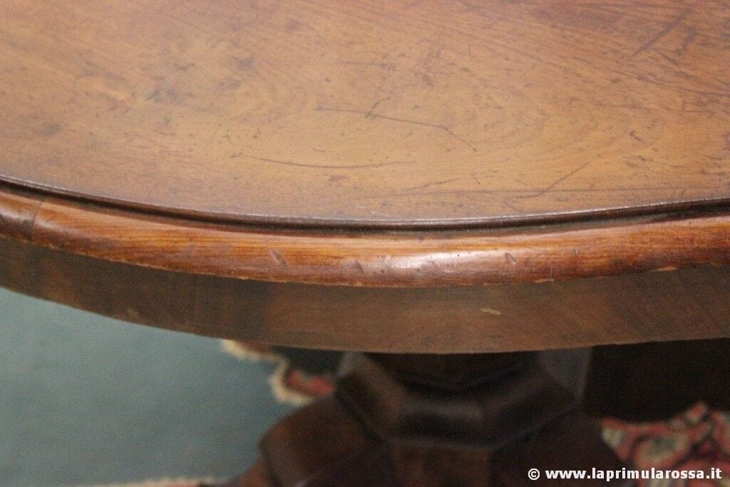 ANTICO TAVOLO OVALE IN LEGNO - TAVOLINO D'EPOCA A BISCOTTO L. cm 130 - CONSOLLE Arredamento