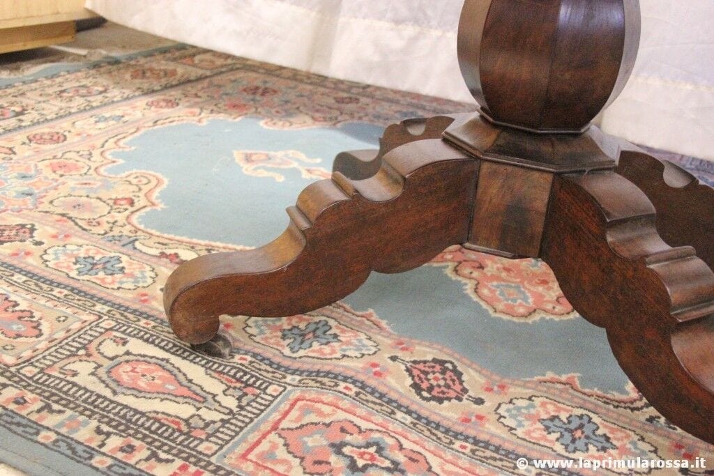 ANTICO TAVOLO OVALE IN LEGNO - TAVOLINO D'EPOCA A BISCOTTO L. cm 130 - CONSOLLE Arredamento