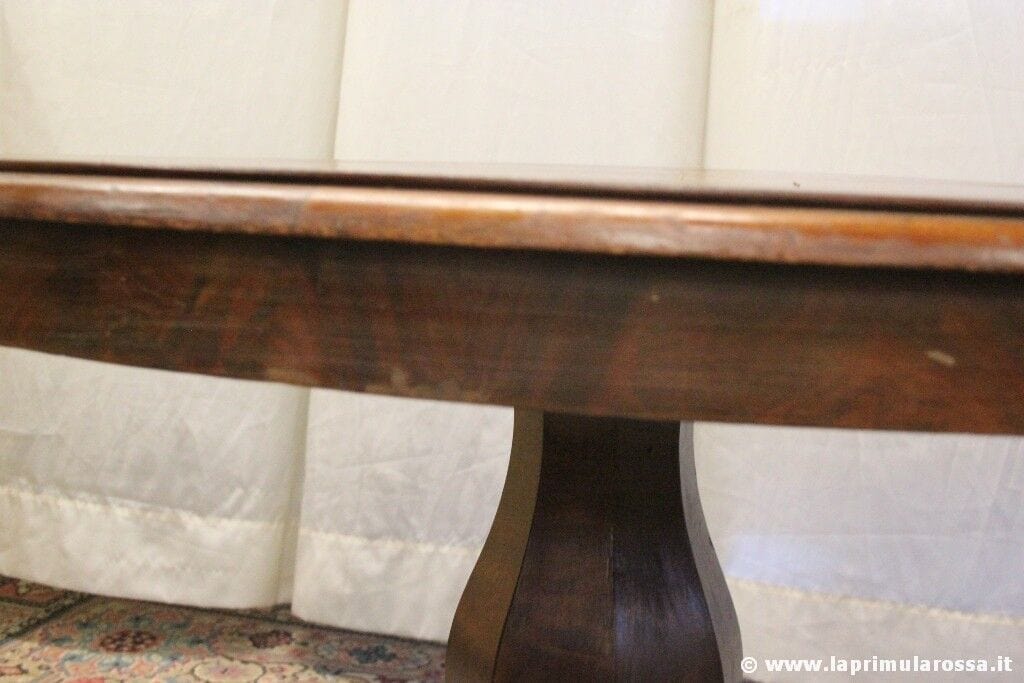 ANTICO TAVOLO OVALE IN LEGNO - TAVOLINO D'EPOCA A BISCOTTO L. cm 130 - CONSOLLE Arredamento