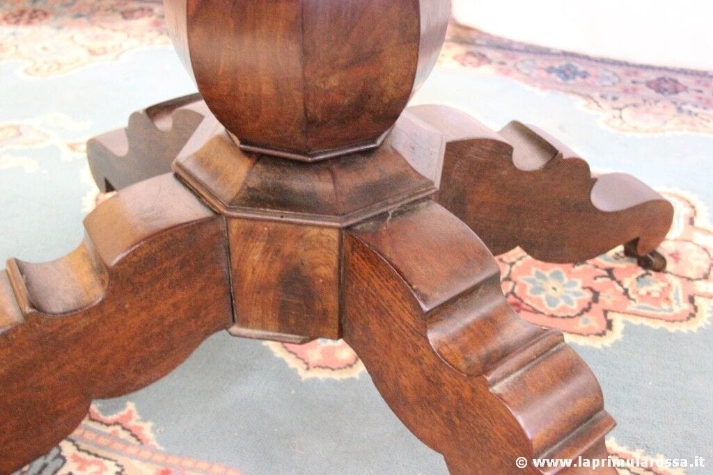 ANTICO TAVOLO OVALE IN LEGNO - TAVOLINO D'EPOCA A BISCOTTO L. cm 130 - CONSOLLE Arredamento