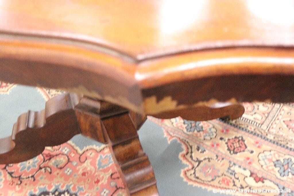 ANTICO TAVOLO OVALE IN LEGNO - TAVOLINO D'EPOCA A BISCOTTO L. cm 130 - CONSOLLE Arredamento