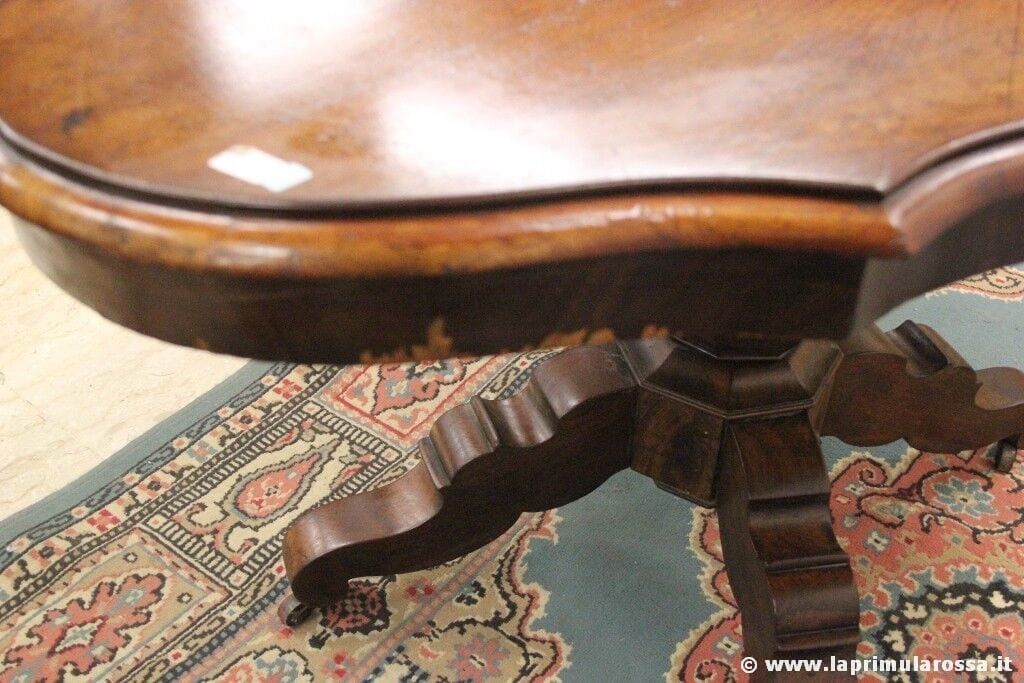 ANTICO TAVOLO OVALE IN LEGNO - TAVOLINO D'EPOCA A BISCOTTO L. cm 130 - CONSOLLE Arredamento