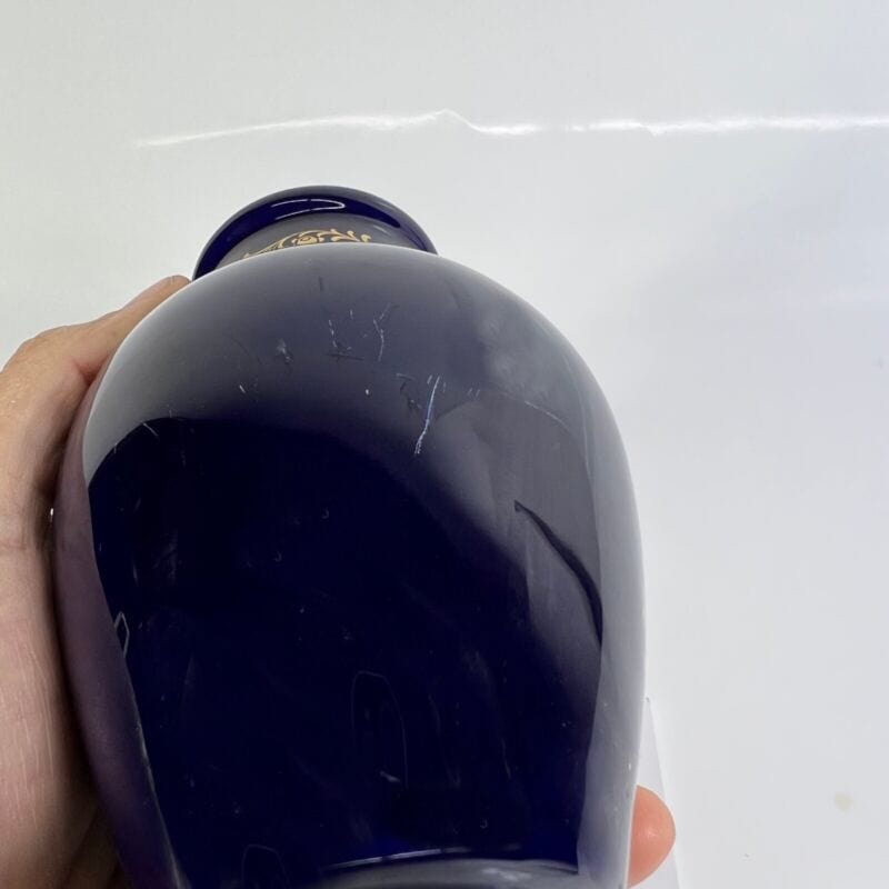 Antico Vaso Vasetto in porcellana a fiori blu e oro dipinto a mano Stile Sevres Ceramiche e Porcellane
