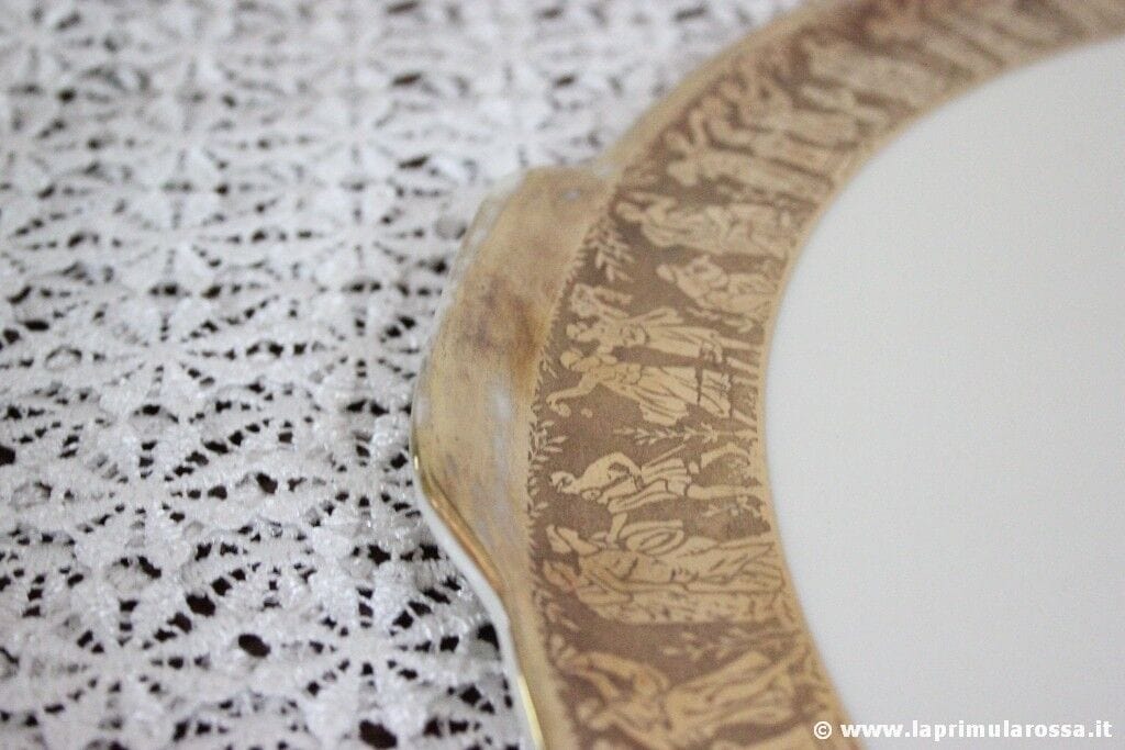 ANTICO VASSOIO IN CERAMICA E ORO BAVARIA PIATTO VINTAGE GOLD SERVING TRAY Ceramiche e Porcellane