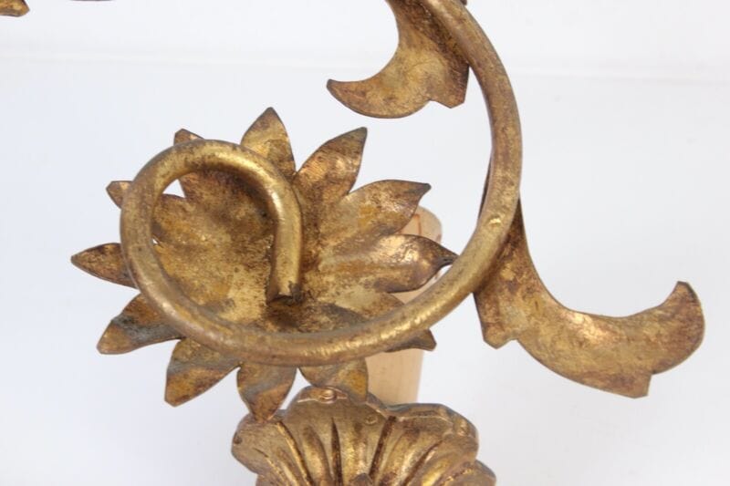 Applique dorato foglie d'acanto a 2 fiamme luci Lampada da parete stile antico Lampade Appliques