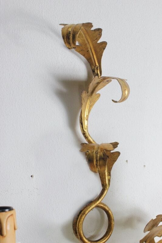 Applique dorato foglie d'acanto a 5 bracci luci Lampada da parete stile antico Lampade Appliques