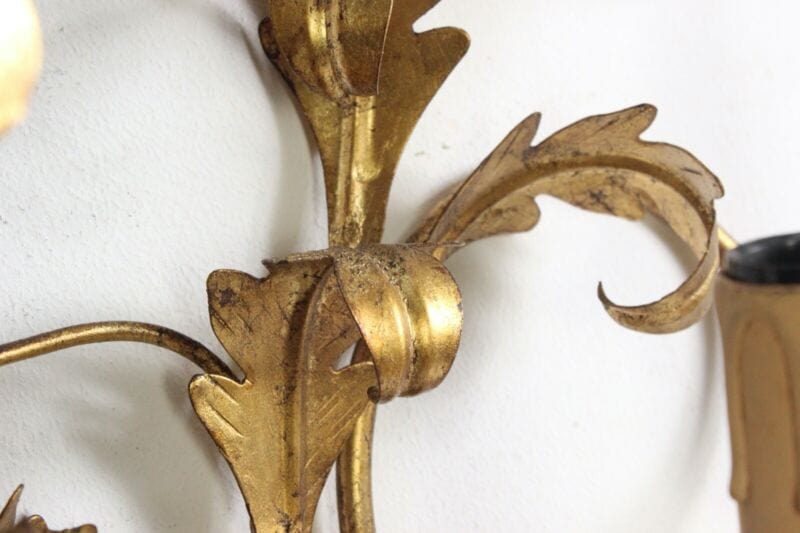 Applique dorato foglie d'acanto a 5 bracci luci Lampada da parete stile antico Lampade Appliques