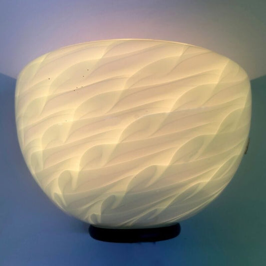 Applique Lampada da parete in vetro di Murano bianco effetto marmo verde design Lampade Appliques
