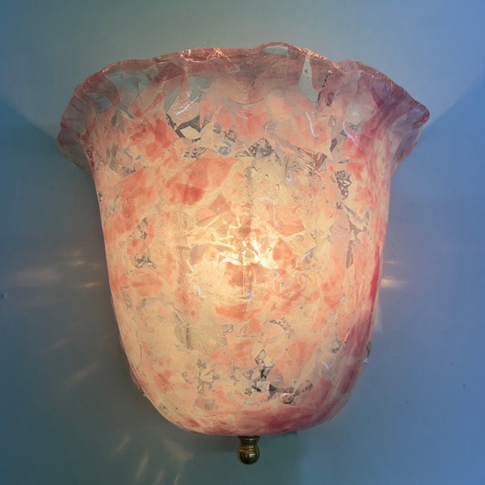 Applique Lampada da parete in vetro di Murano stile classico a conchiglia rosa Lampade Appliques