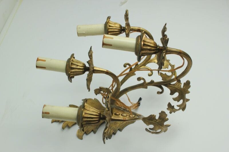 Applique vintage stile antico a cinque 5 fiamme luci bracci Lampade da parete Lampade Appliques