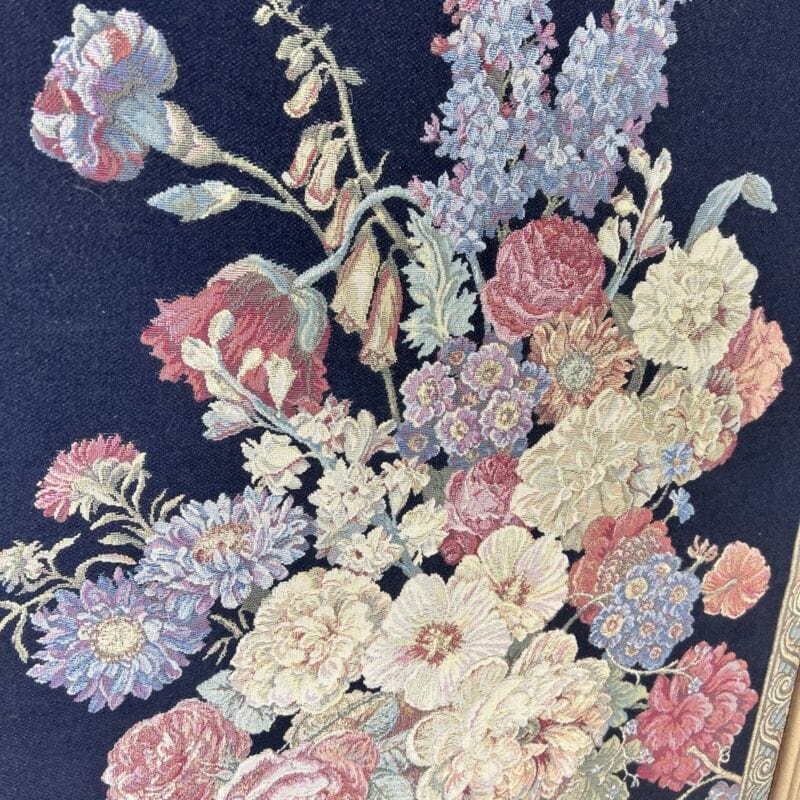 Arazzo stile antico da parete tela con fiori natura morta grande quadro firmato Quadri