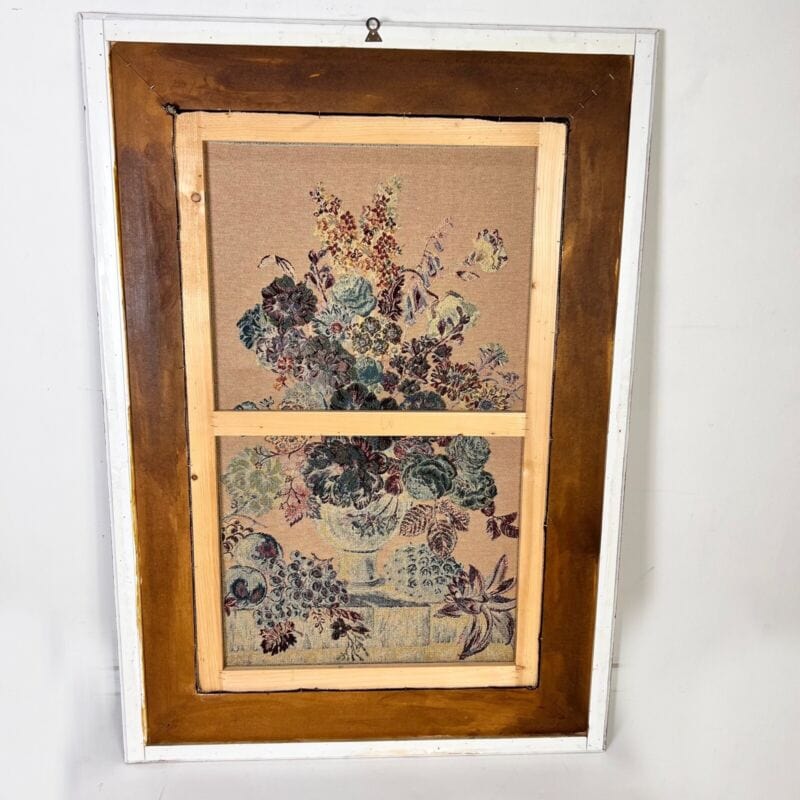 Arazzo stile antico da parete tela con fiori natura morta grande quadro firmato Quadri
