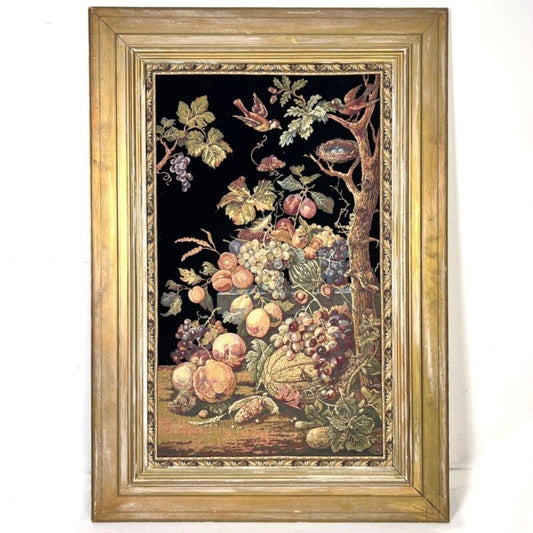 Arazzo stile antico da parete tela frutta natura morta grande quadro firmato Quadri