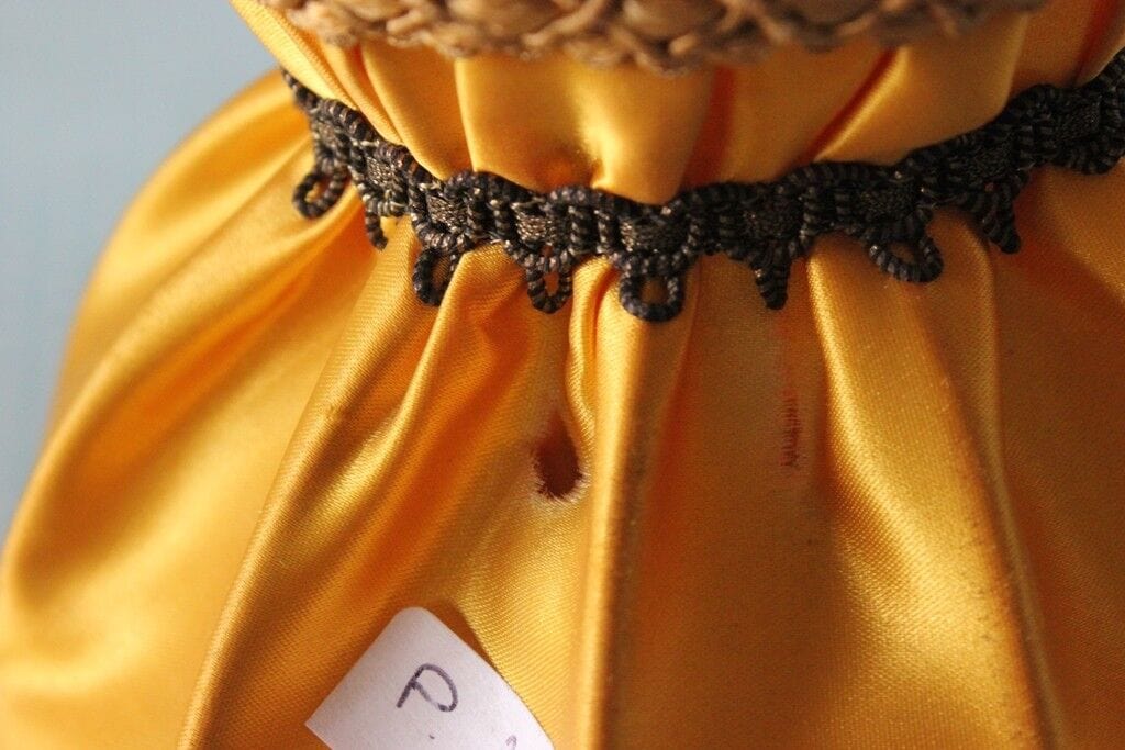ART P-1 VECCHIO PARALUME IN STOFFA h cm 13 GIALLO ORO PER ABAT JOUR / APPLIQUE Lampade Appliques