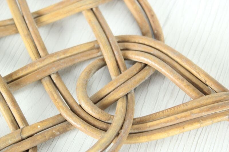 Battipanni in vimini vintage vecchio batti tappeti anni 60 bambu per biancheria Vintage