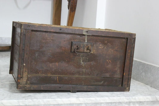 BAULE ANTICO IN LEGNO NO PIANO  SCATOLA GRANDE CASSETTO VECCHIO CONTENITORE Arredamento