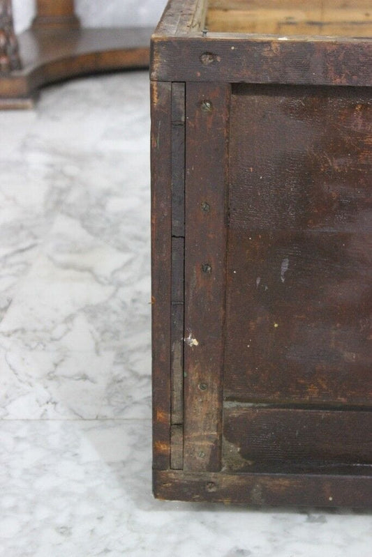 BAULE ANTICO IN LEGNO NO PIANO  SCATOLA GRANDE CASSETTO VECCHIO CONTENITORE Arredamento