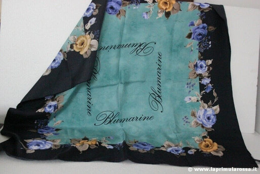 BLUMARINE FOULARD VINTAGE 100% SETA cm87x87 - VINTAGE SILK SCARF MADE IN ITALY Borse Scialli & Foulard