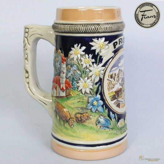 Boccale da birra in ceramica svizzero vintage bicchiere PROST souvenir Dolomiti Other