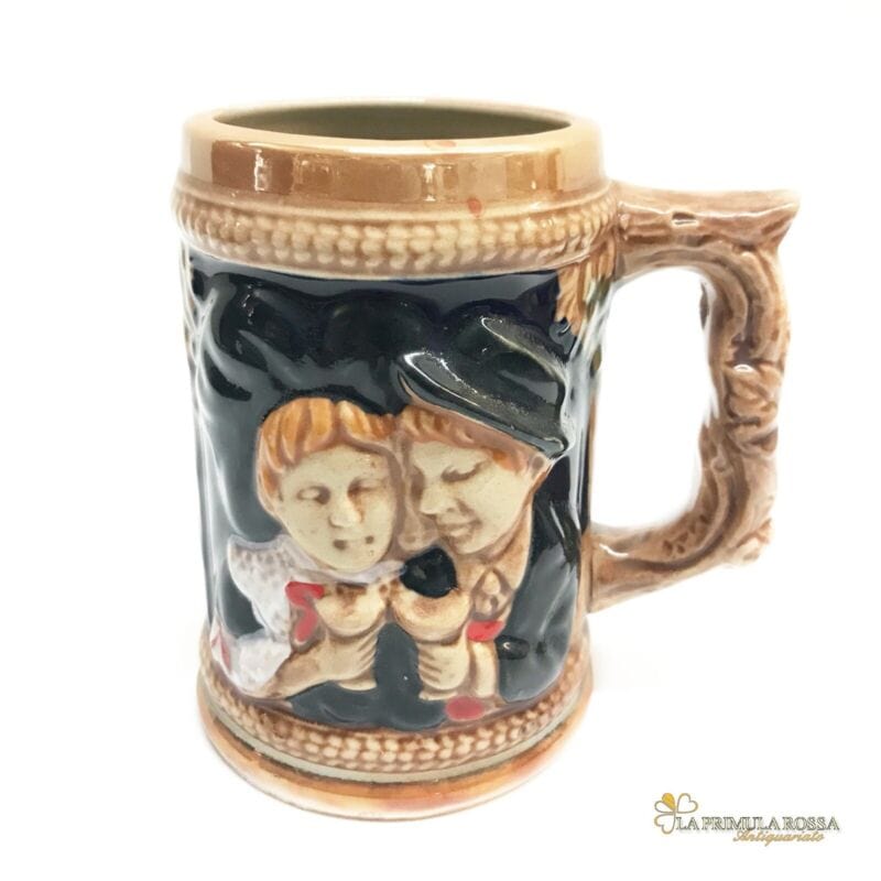 Boccale da birra in ceramica tedesco vintage con bicchiere collezione portapenne Birra & dintorni