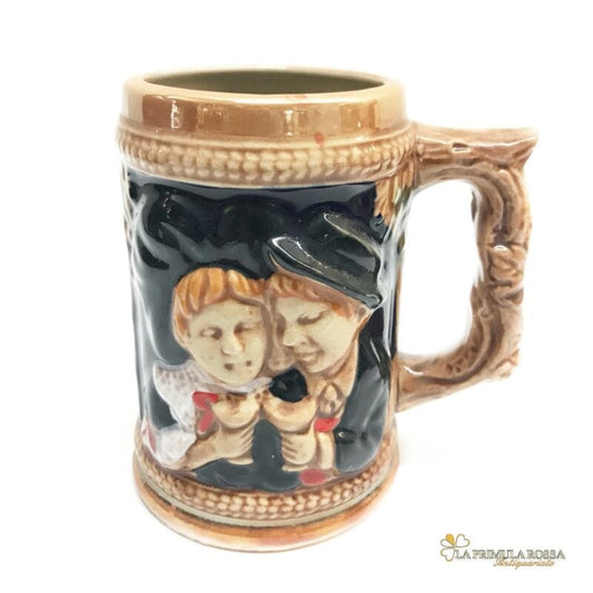 Boccale da birra in ceramica tedesco vintage con bicchiere collezione portapenne Birra & dintorni