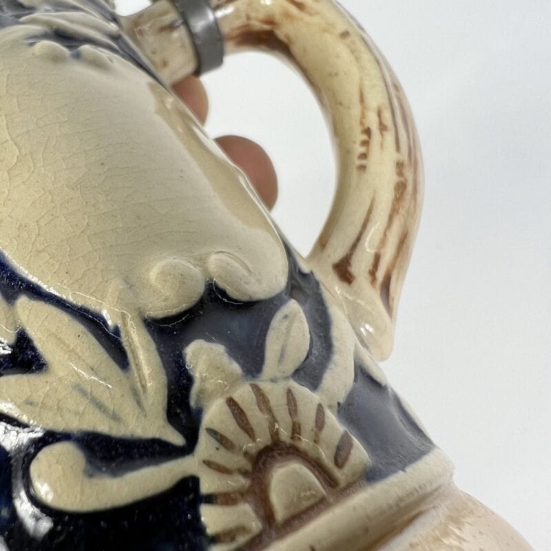 Boccale da birra in ceramica tedesco vintage con bicchiere portapenne coperchio Birra & dintorni