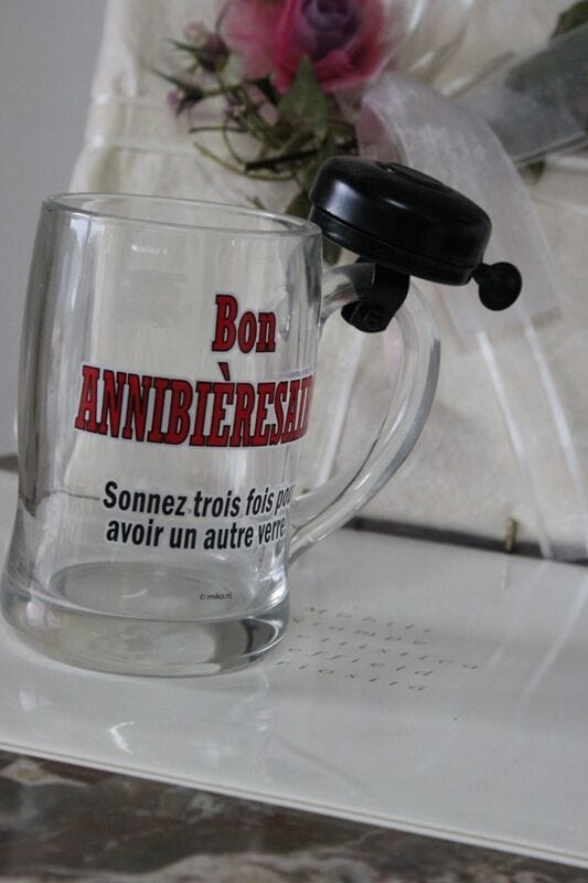 BOCCALE PER BIRRA VINTAGE IN VETRO CON CAMPANELLO DA BICICLETTA Birra & dintorni