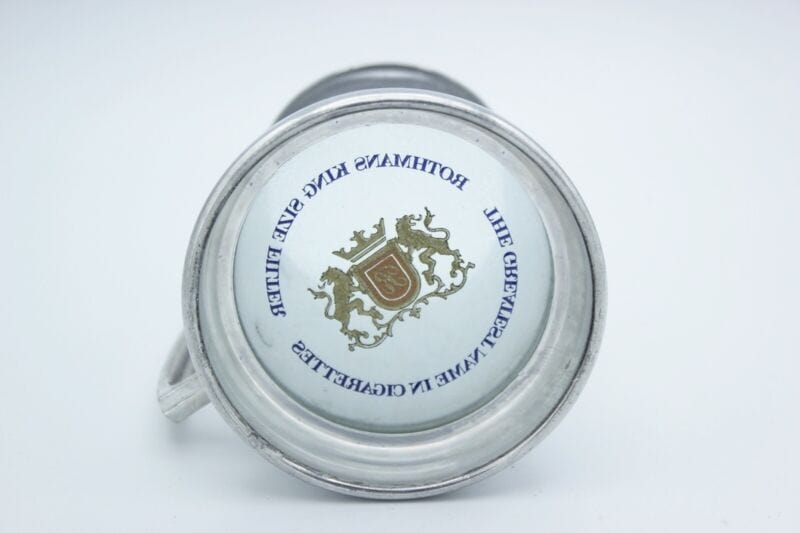Boccale vintage pubblicitario anni 70 sigarette Rothmans Portapenne da scrivania Sheffield & Argento