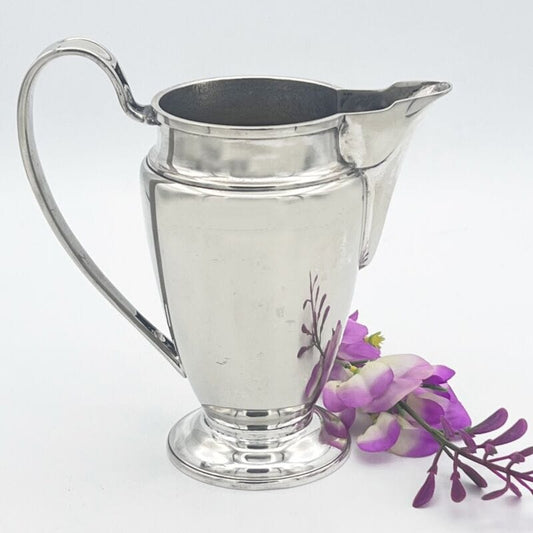 Brocca caraffa bricco per latte antico in argento silver plated decanter d'epoca Ceramiche e Porcellane
