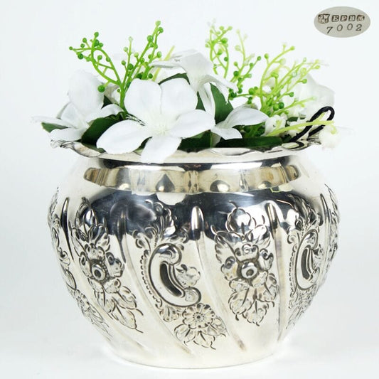 Cache pot antico in argento sheffield silver plated vasetto portafiori vaso 800 Sheffield & Argento