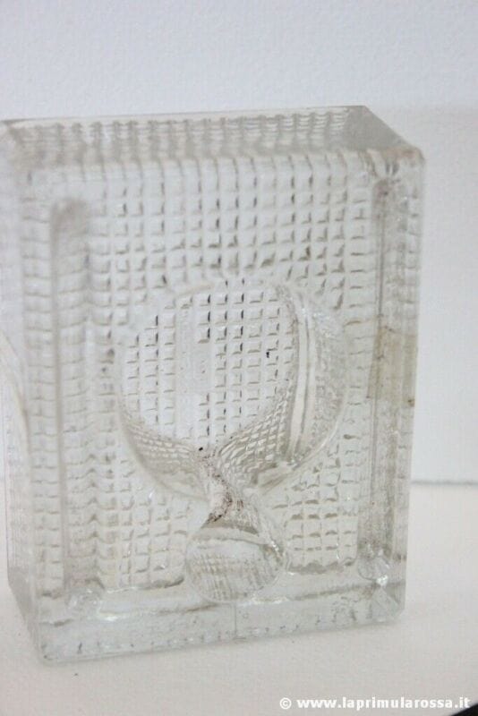 CALAMAIO ANTICO IN VETRO BASE LEGNO DA SCRIVANIA - VINTAGE WOODEN GLASS INKWELL Complementi d'arredo
