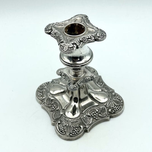 Candelabro antico in argento silver plated candeliere portacandela rocaille bass Sheffield & Argento