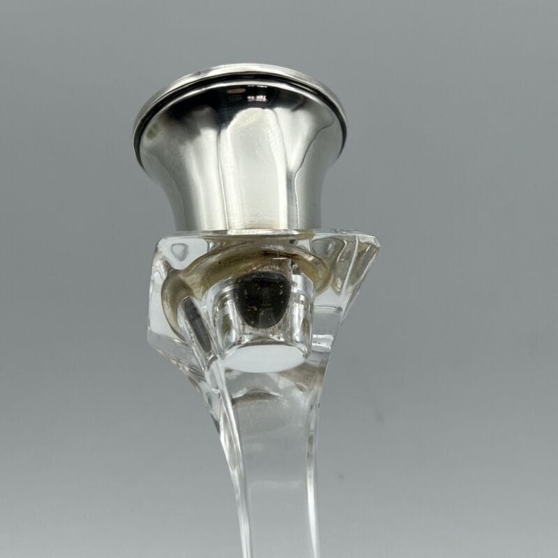 Candeliere in cristallo e argento COLLE  porta candela vetro candelabro candele Vetri e Cristalli