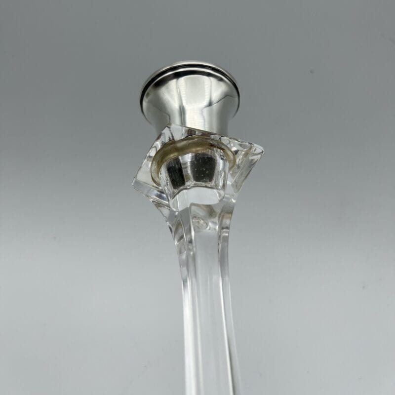 Candeliere in cristallo e argento COLLE  porta candela vetro candelabro candele Vetri e Cristalli