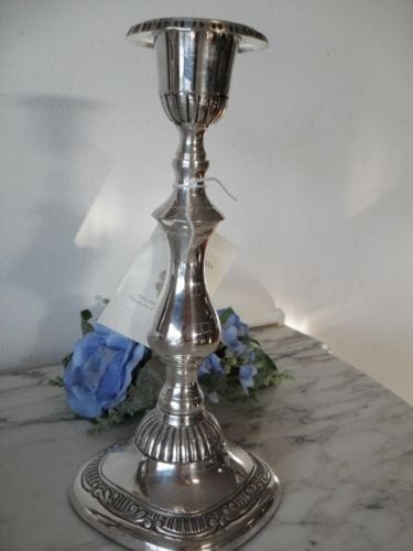 CANDELIERE IN SHEFFIELD  CANDELABRO IN SILVER PLATED PORTA CANDELA  H cm 26 Silver plated sheffield style