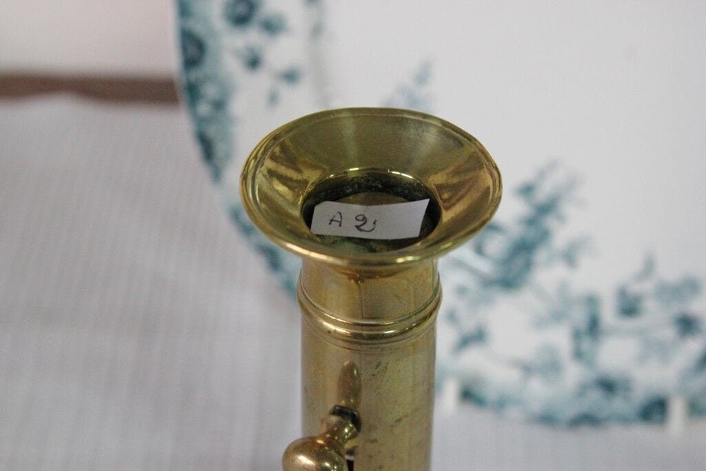 CANDELIERE TELESCOPICO ANTICO  IN OTTONE H cm 17 A2 - VINTAGE BRASS CANDLE STICK Ottone