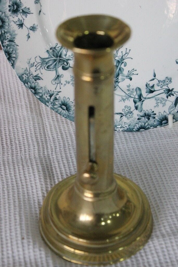 CANDELIERE TELESCOPICO ANTICO  IN OTTONE H cm 17 A2 - VINTAGE BRASS CANDLE STICK Ottone