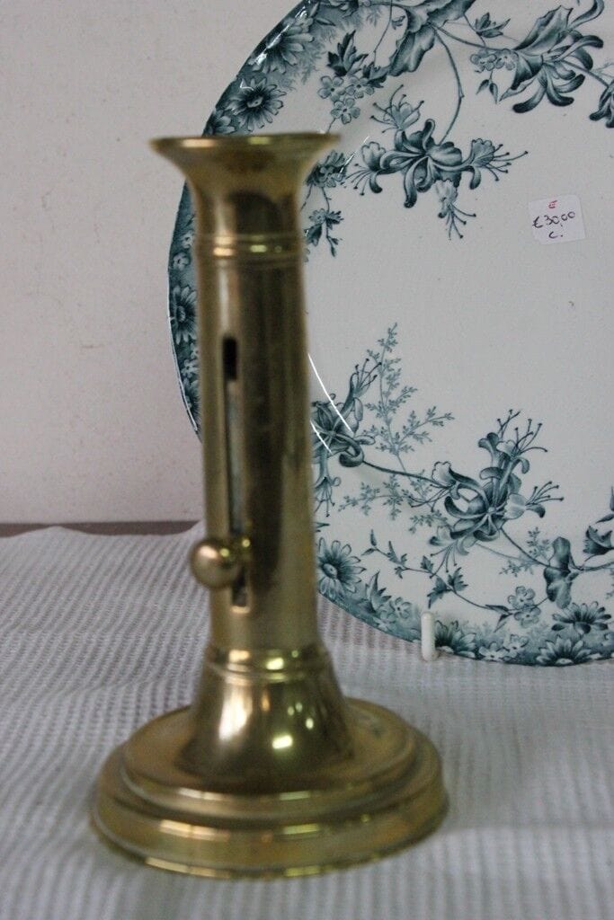 CANDELIERE TELESCOPICO ANTICO  IN OTTONE H cm 17 A2 - VINTAGE BRASS CANDLE STICK Ottone