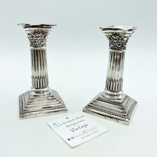 Candelieri Candelabro antico in argento silver plated portacandela stile impero Sheffield & Argento