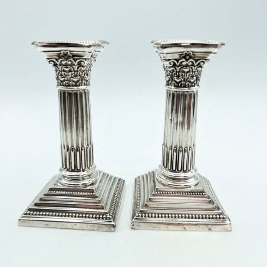 Candelieri Candelabro antico in argento silver plated portacandela stile impero Sheffield & Argento