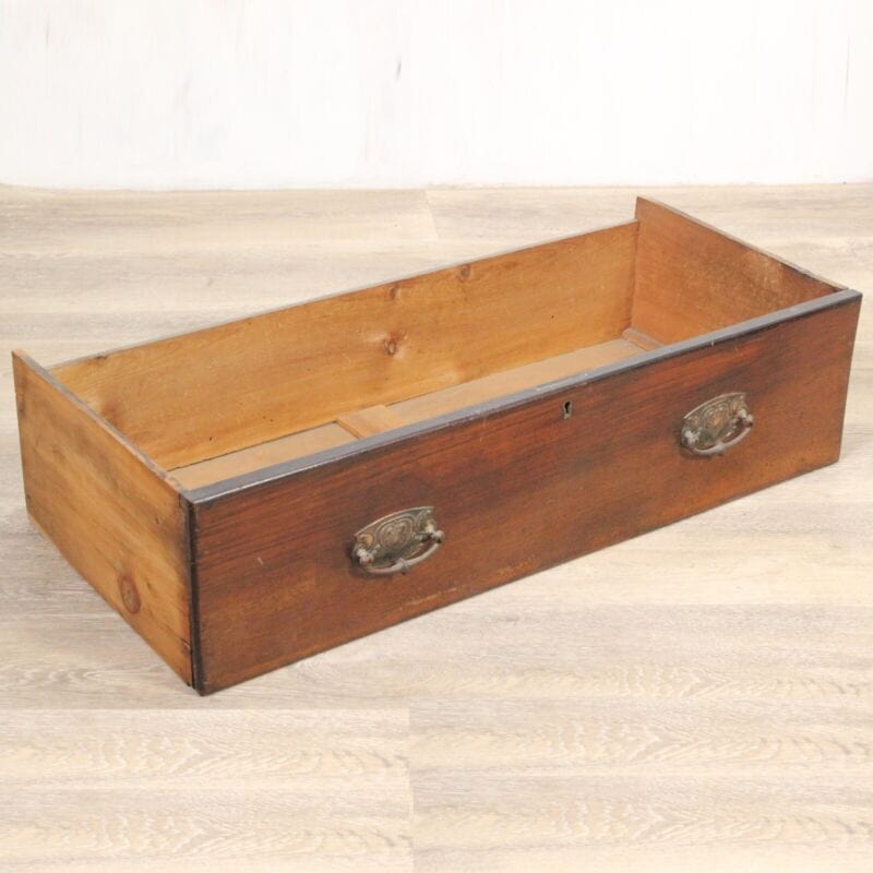 Cassetto antico in legno teca epoca 800 mensola inglese scatola con maniglie Scatole in legno