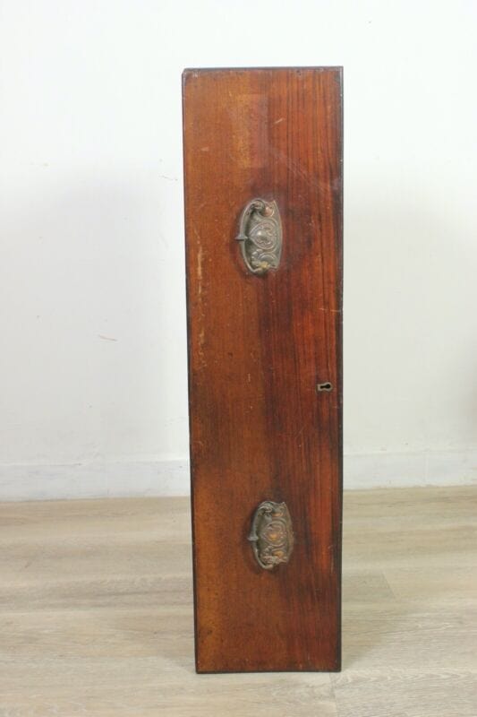Cassetto antico in legno teca epoca 800 mensola inglese scatola con maniglie Scatole in legno